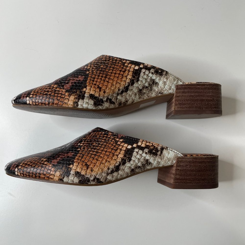 Madewell The Alicia Mule Flat in Snake Embossed Textured Leather Size 7 - Picture 5 of 12